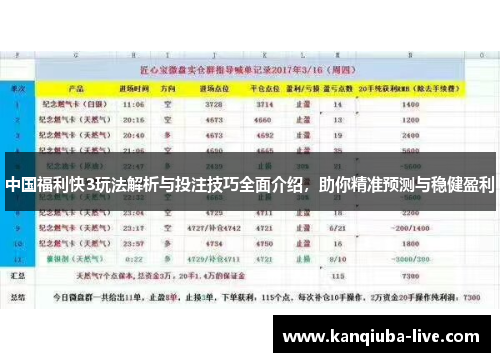 中国福利快3玩法解析与投注技巧全面介绍，助你精准预测与稳健盈利